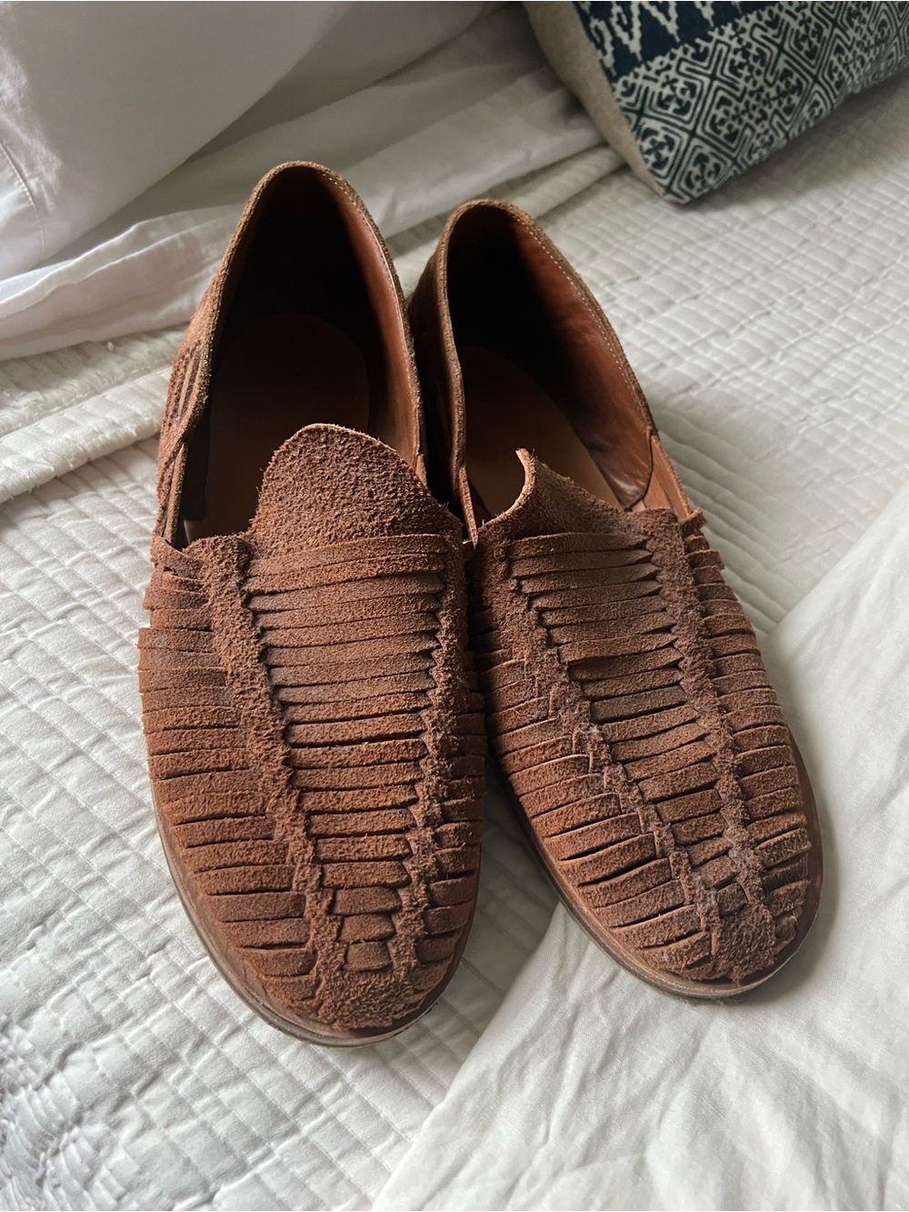 Luca Men's Brown Suede Woven Slip-On Loafers